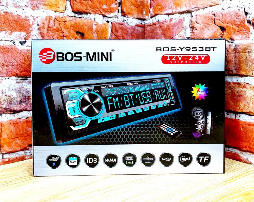 Магнитола  BOS-MINI Bos-Y953BT 12V-24V